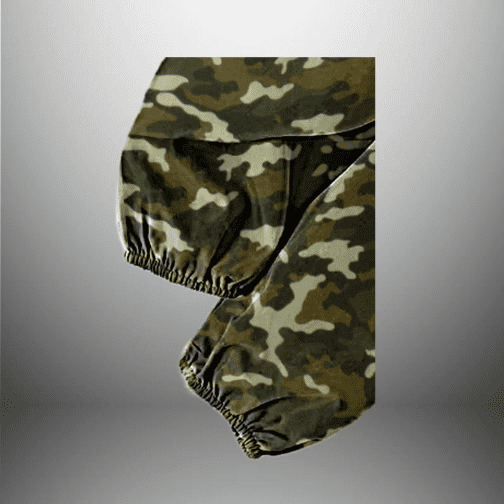 2pcs Kid Girl One Shoulder Top with Cute Bow and Camouflage Pant Set-RKFCW384 - Image 3